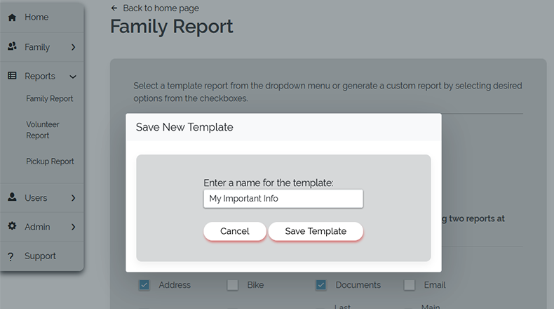 Templated reports